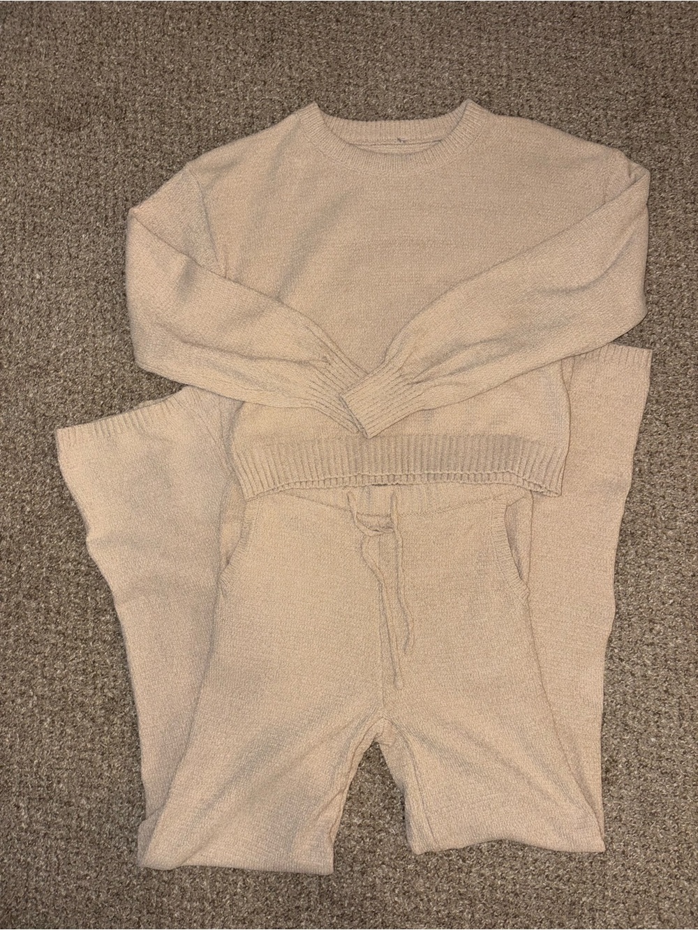 Sincerly Jules Cream Scoop Neck Knit Sweater Set
